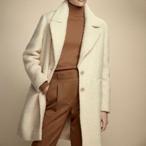 Massimo Dutti Cream Wool Coat